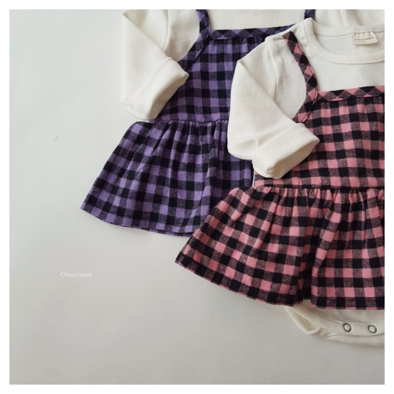 CHOUCREAM - Korean Children Fashion - #Kfashion4kids - Check Bustier Bodysuit with Hairband - 11