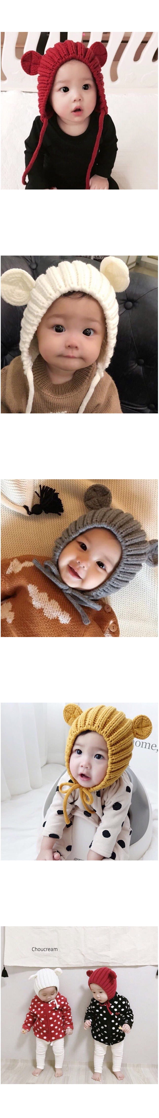 CHOUCREAM - Korean Children Fashion - #Kfashion4kids - Bear Knit Hat