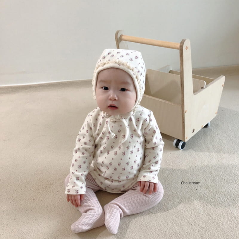 CHOUCREAM - Korean Children Fashion - #Kfashion4kids - Lavene Bodysuit with Bonnet - 2