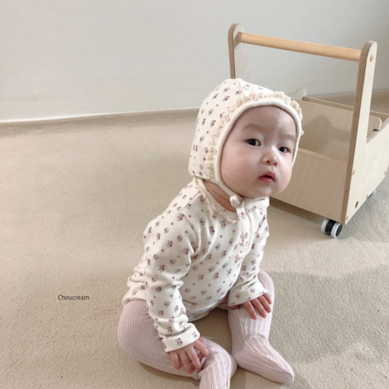 CHOUCREAM - Korean Children Fashion - #Kfashion4kids - Lavene Bodysuit with Bonnet - 3