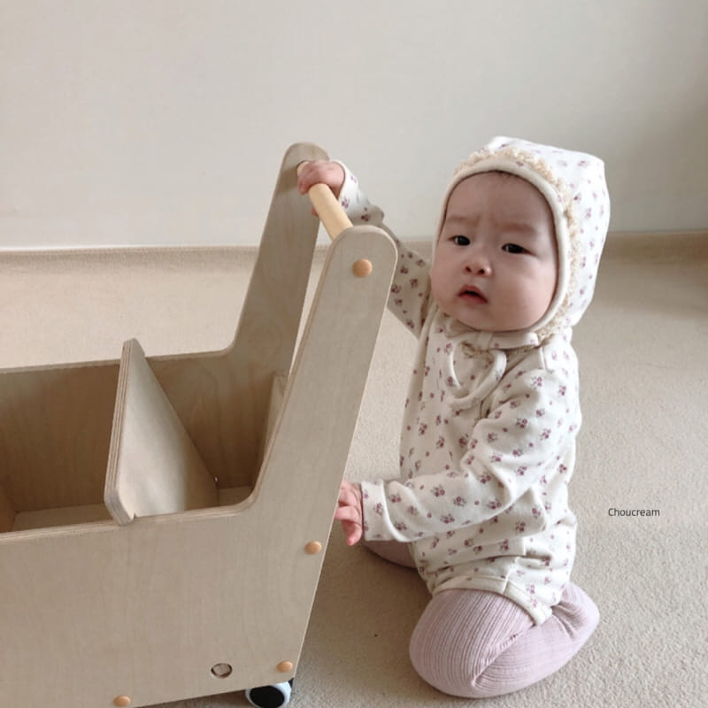 CHOUCREAM - Korean Children Fashion - #Kfashion4kids - Lavene Bodysuit with Bonnet - 4