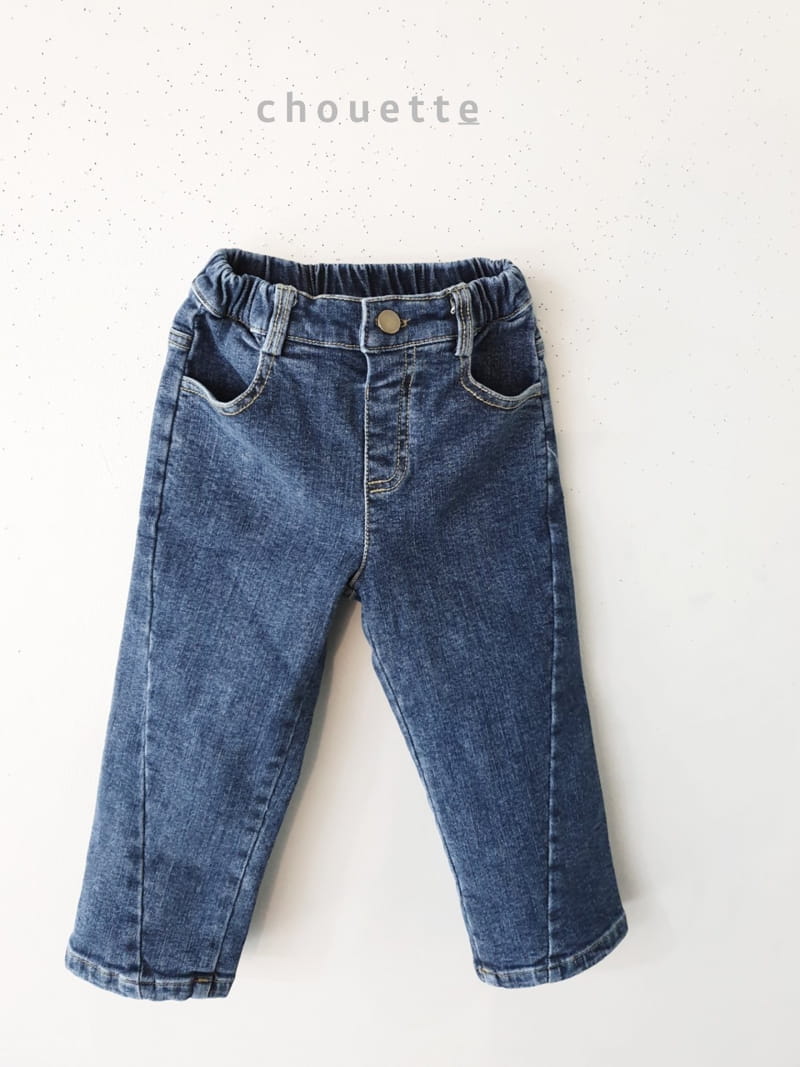 CHOUETTE - Korean Children Fashion - #Kfashion4kids - Line Fleece Span Jeans - 7