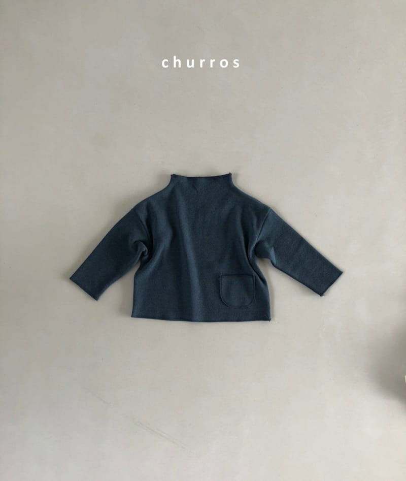 CHURROS - Korean Children Fashion - #Kfashion4kids - Half Neck Pocket Tee - 3