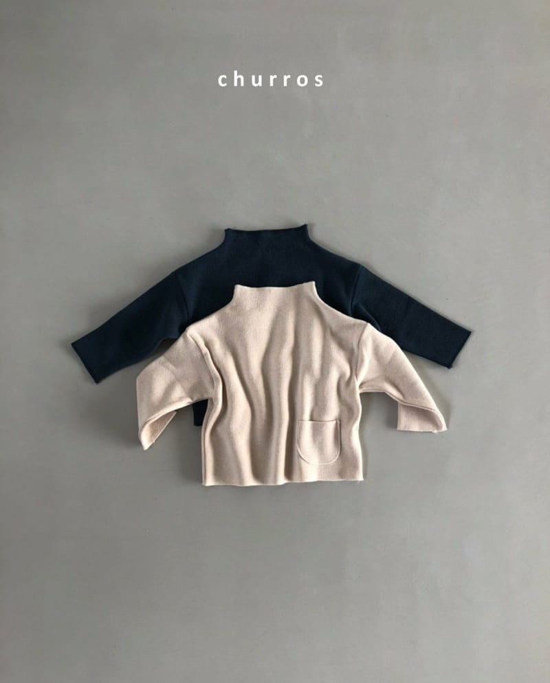 CHURROS - Korean Children Fashion - #Kfashion4kids - Half Neck Pocket Tee - 4