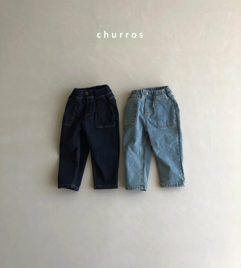 CHURROS - Korean Children Fashion - #Kfashion4kids - Pocket Fleece Jeans - 4