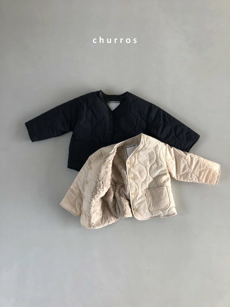 CHURROS - Korean Children Fashion - #Kfashion4kids - Mink Quilting Jacket - 5
