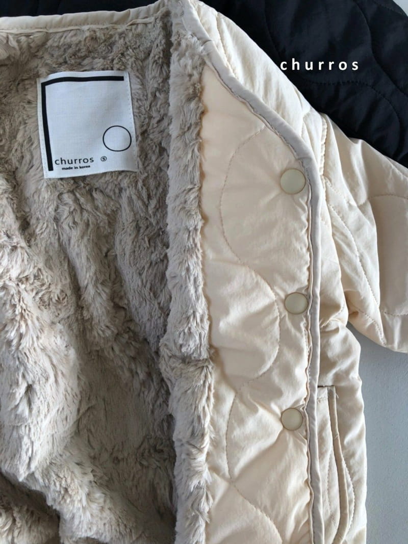 CHURROS - Korean Children Fashion - #Kfashion4kids - Mink Quilting Jacket - 6