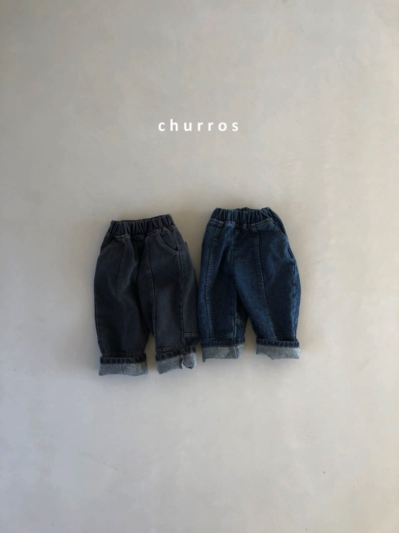 CHURROS - Korean Children Fashion - #Kfashion4kids - Slit Fleece Jeans