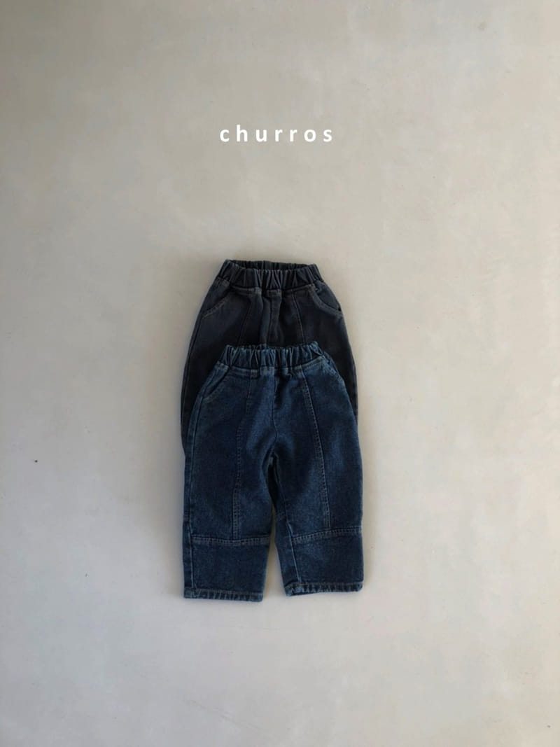 CHURROS - Korean Children Fashion - #Kfashion4kids - Slit Fleece Jeans - 2