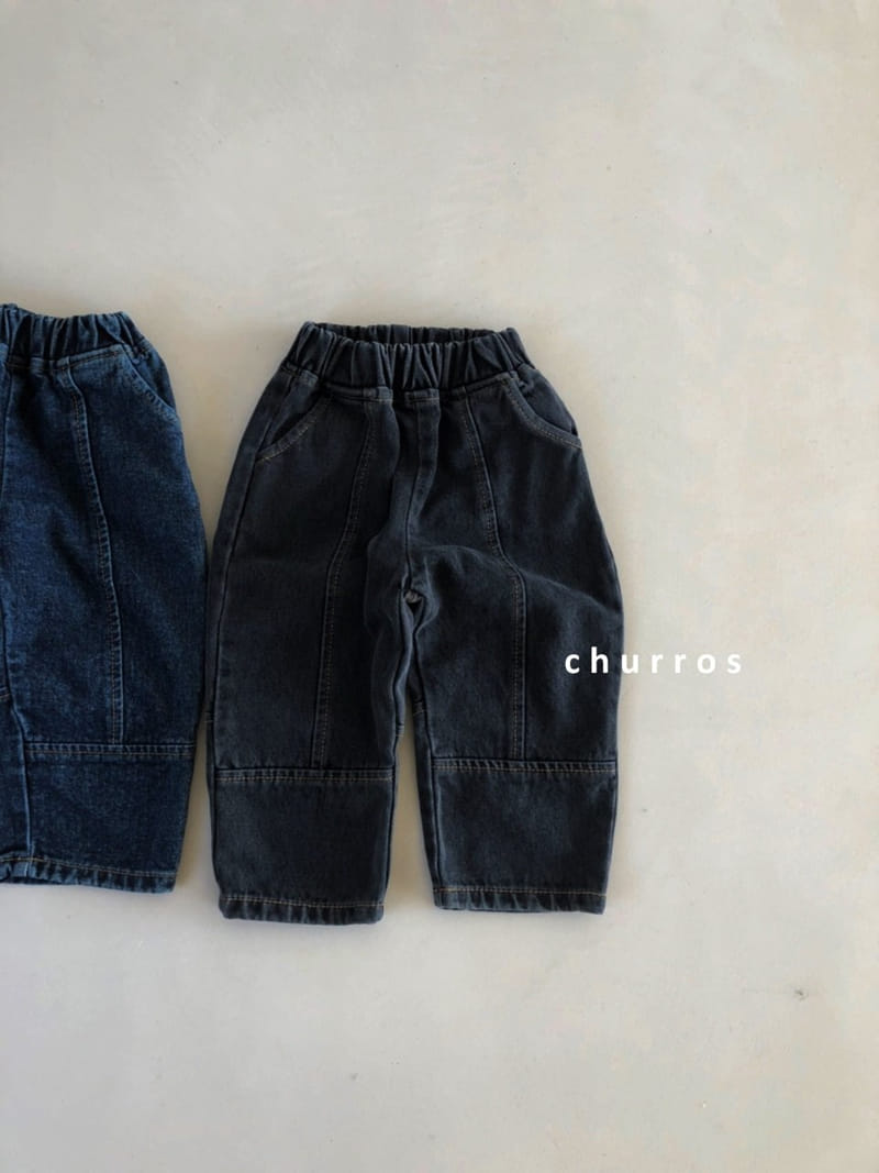 CHURROS - Korean Children Fashion - #Kfashion4kids - Slit Fleece Jeans - 6