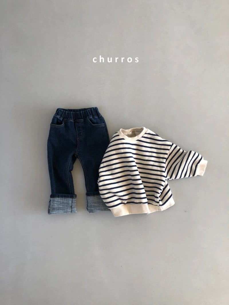 CHURROS - Korean Children Fashion - #Kfashion4kids - Stripes Fleece Sweatshirt