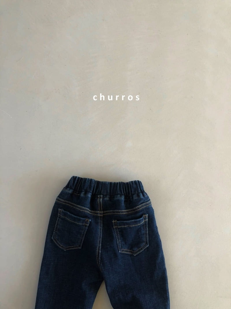 CHURROS - Korean Children Fashion - #Kfashion4kids - Roll-up Fleece Jeans - 4