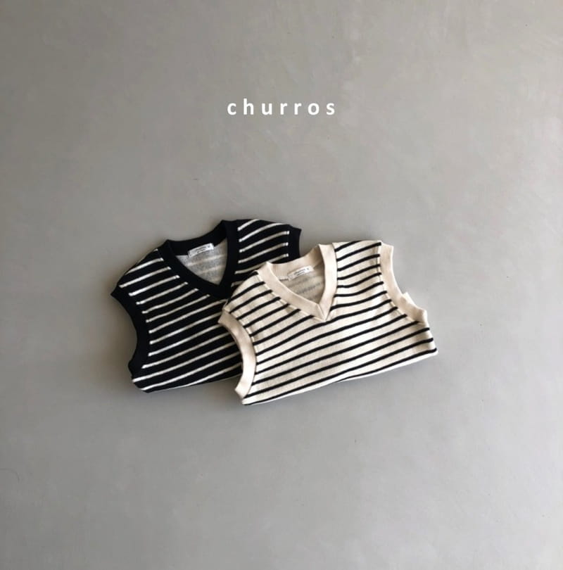 CHURROS - Korean Children Fashion - #Kfashion4kids - Stripes Fleece Vest - 2