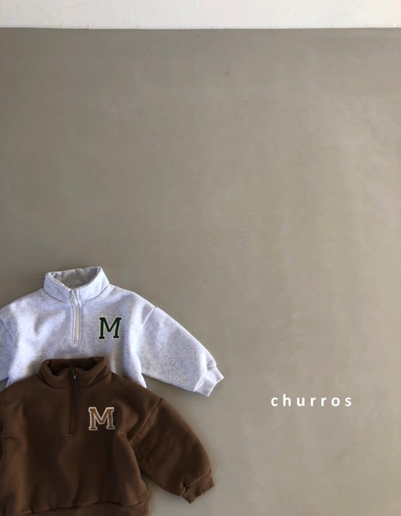 CHURROS - Korean Children Fashion - #Kfashion4kids - M Half Zip-up Sweatshirt