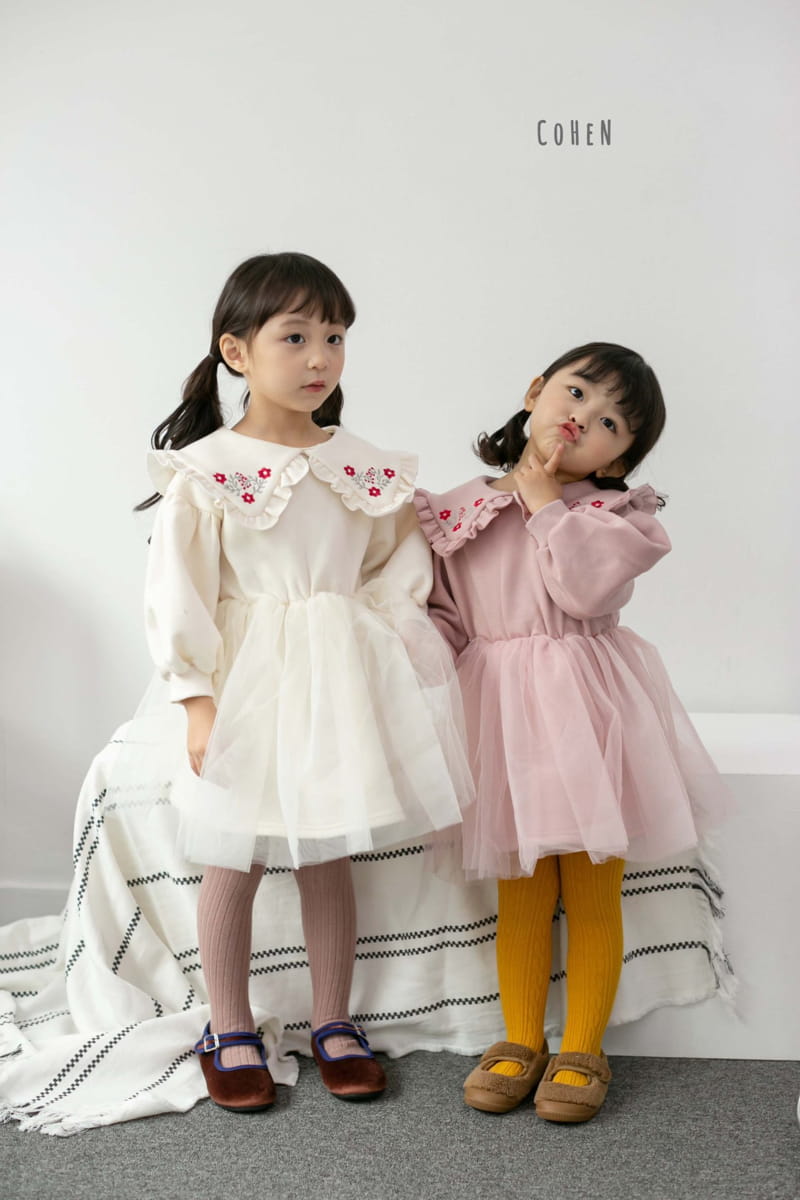 COHEN - Korean Children Fashion - #Kfashion4kids - Flower Embroidery One-piece - 2