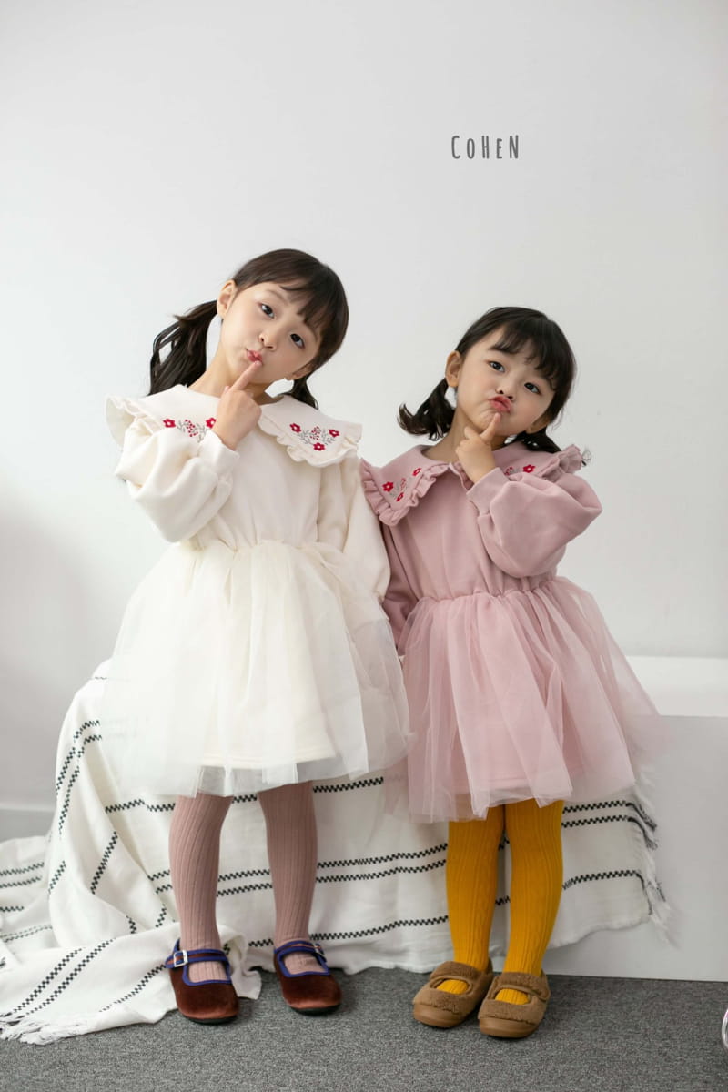 COHEN - Korean Children Fashion - #Kfashion4kids - Flower Embroidery One-piece - 3