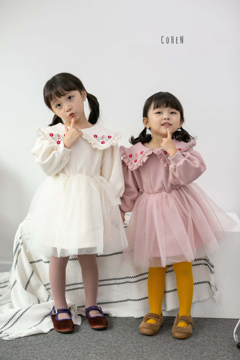 COHEN - Korean Children Fashion - #Kfashion4kids - Flower Embroidery One-piece - 4