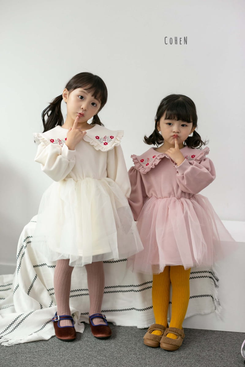 COHEN - Korean Children Fashion - #Kfashion4kids - Flower Embroidery One-piece - 5