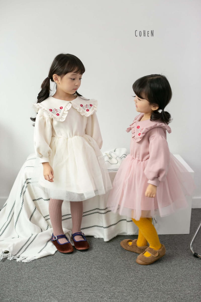 COHEN - Korean Children Fashion - #Kfashion4kids - Flower Embroidery One-piece - 6
