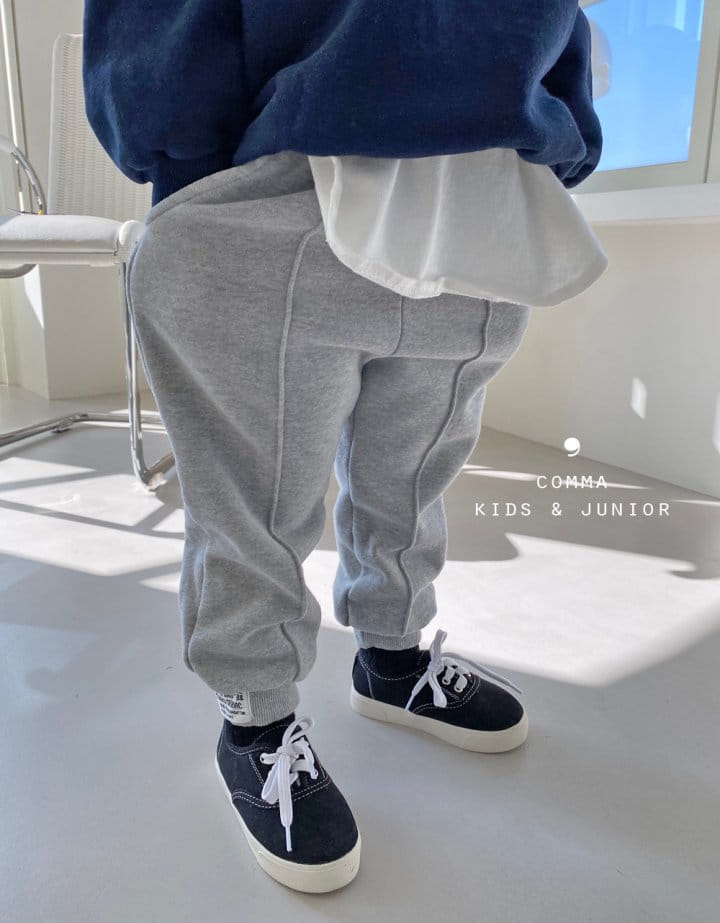 COMMA - Korean Children Fashion - #Kfashion4kids - Pintuck Label Jogger Pants Winter Fleece