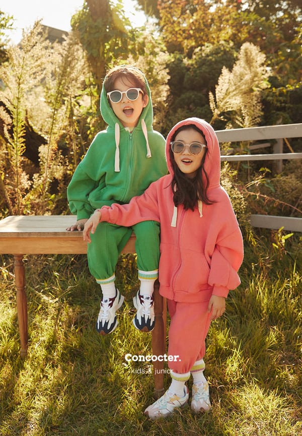 CONCOCTER - Korean Children Fashion - #Kfashion4kids - Jjang Hoody Top Bottom Set - 2