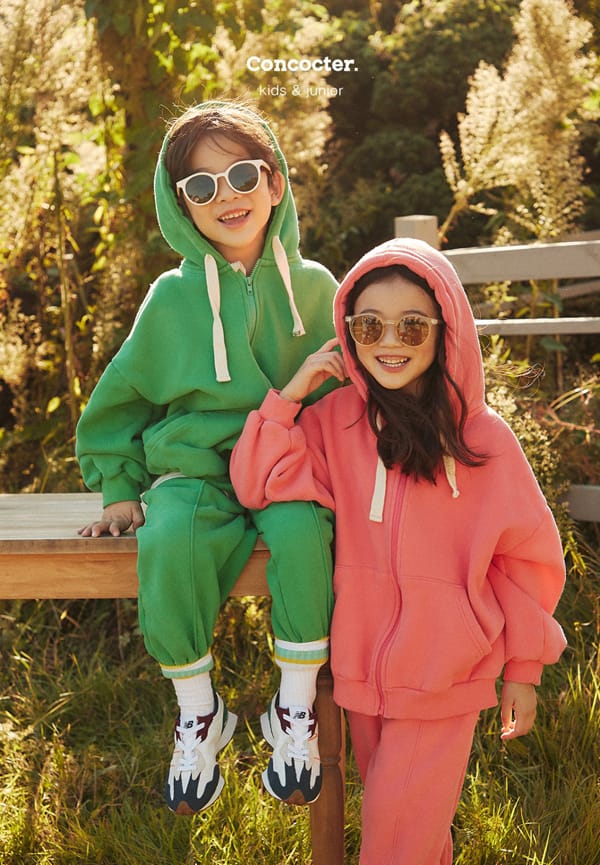 CONCOCTER - Korean Children Fashion - #Kfashion4kids - Jjang Hoody Top Bottom Set - 3