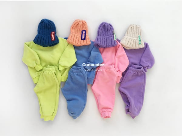 CONCOCTER - Korean Children Fashion - #Kfashion4kids - Color Fleece Top Bottom Set - 11