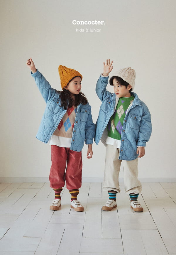 CONCOCTER - Korean Children Fashion - #Kfashion4kids - Padding Denim Quilting Shirt with Mom - 3