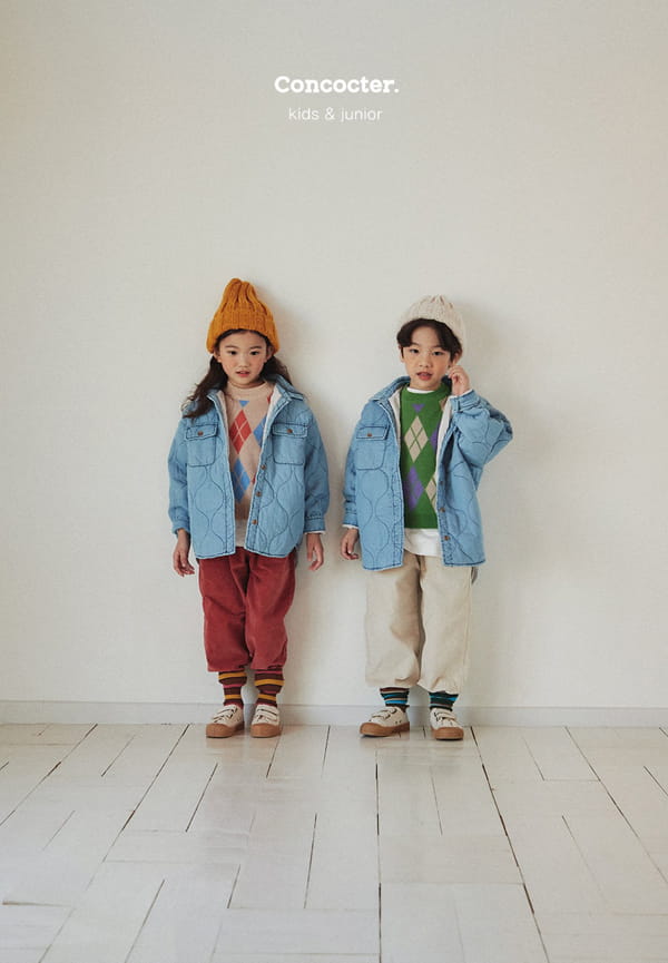 CONCOCTER - Korean Children Fashion - #Kfashion4kids - Padding Denim Quilting Shirt with Mom - 5