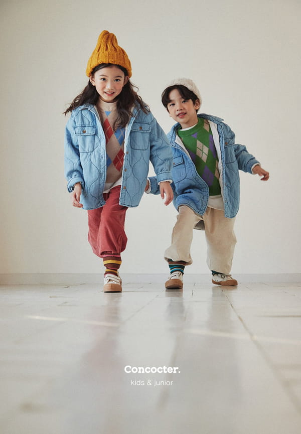 CONCOCTER - Korean Children Fashion - #Kfashion4kids - Padding Denim Quilting Shirt with Mom - 8