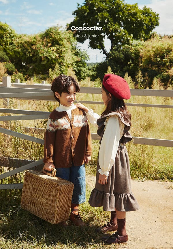 CONCOCTER - Korean Children Fashion - #Kfashion4kids - Wool Herringbone One-piece - 3