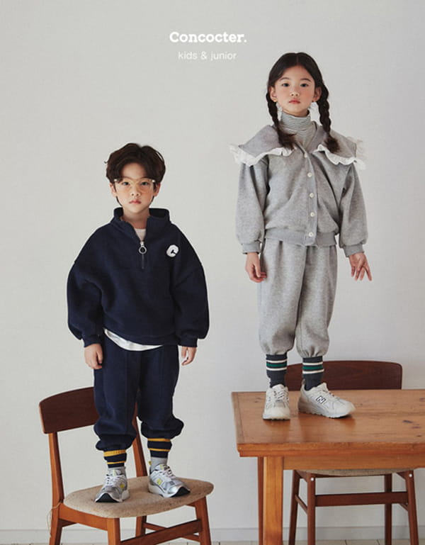 CONCOCTER - Korean Children Fashion - #Kfashion4kids - C Anorak Fleece Top Bottom Set