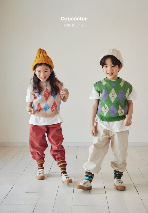 CONCOCTER - Korean Children Fashion - #Kfashion4kids - Argyle Vest - 4