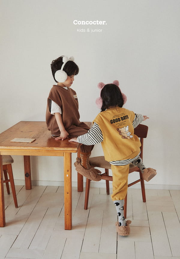 CONCOCTER - Korean Children Fashion - #Kfashion4kids - Ggu AN Ggu Vest Bottom Set - 12