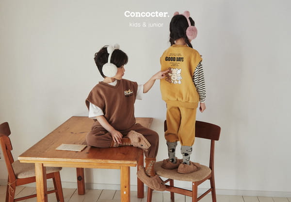 CONCOCTER - Korean Children Fashion - #Kfashion4kids - Ggu AN Ggu Vest Bottom Set - 6