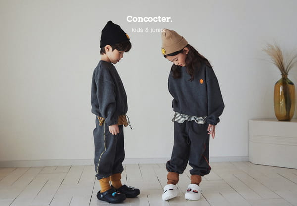 CONCOCTER - Korean Children Fashion - #Kfashion4kids - Hahah Smile Fleece Top Bottom Set - 10