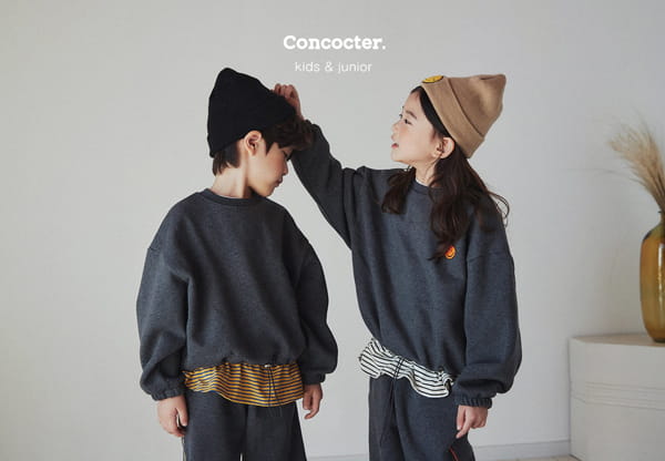 CONCOCTER - Korean Children Fashion - #Kfashion4kids - Hahah Smile Fleece Top Bottom Set - 12