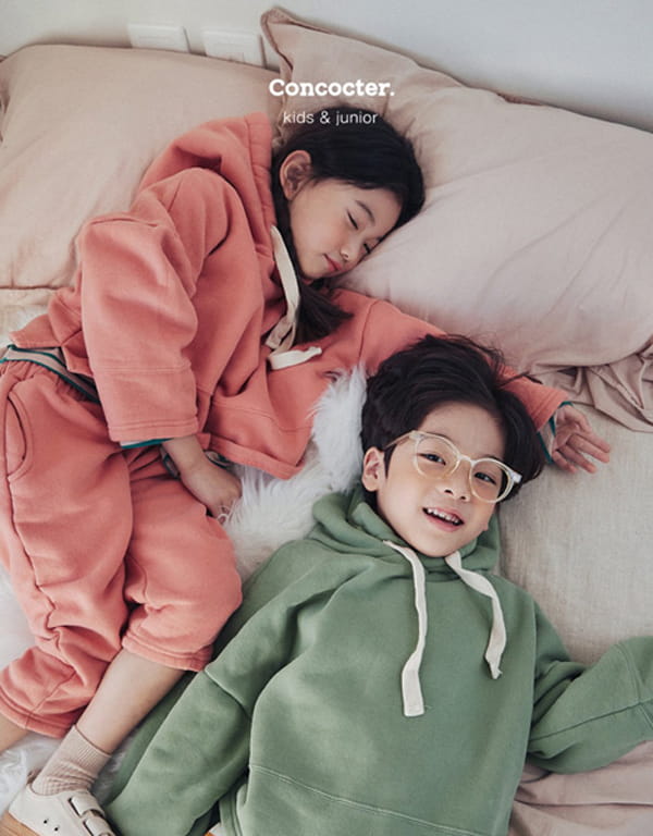 CONCOCTER - Korean Children Fashion - #Kfashion4kids - Yummy Slit Hoody Bottom Set