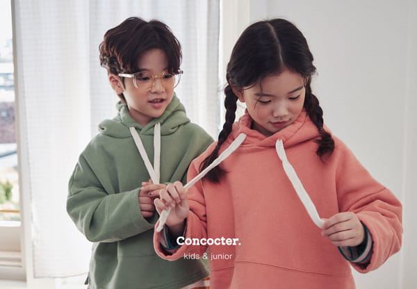CONCOCTER - Korean Children Fashion - #Kfashion4kids - Yummy Slit Hoody Bottom Set - 10