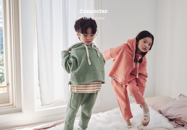 CONCOCTER - Korean Children Fashion - #Kfashion4kids - Yummy Slit Hoody Bottom Set - 11