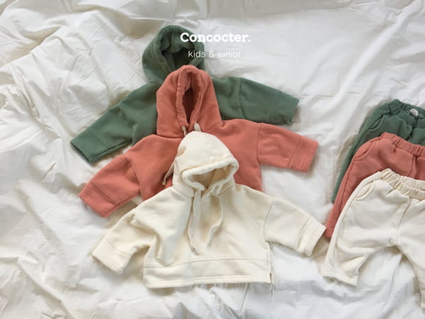 CONCOCTER - Korean Children Fashion - #Kfashion4kids - Yummy Slit Hoody Bottom Set - 12