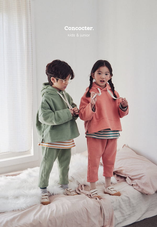 CONCOCTER - Korean Children Fashion - #Kfashion4kids - Yummy Slit Hoody Bottom Set - 5