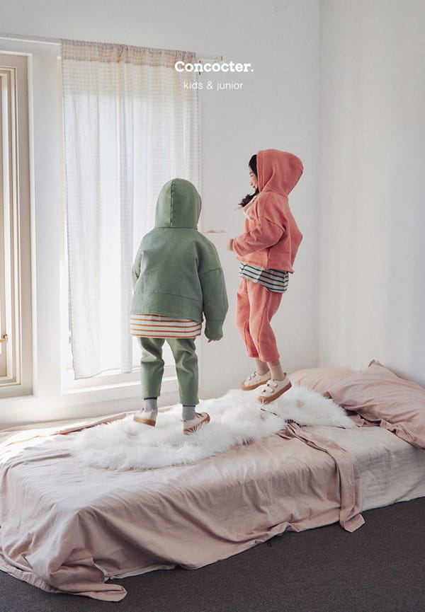CONCOCTER - Korean Children Fashion - #Kfashion4kids - Yummy Slit Hoody Bottom Set - 7