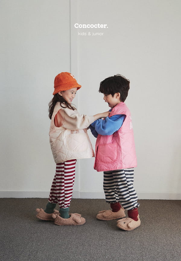 CONCOCTER - Korean Children Fashion - #Kfashion4kids - Tone Color Padding Vest with Mom