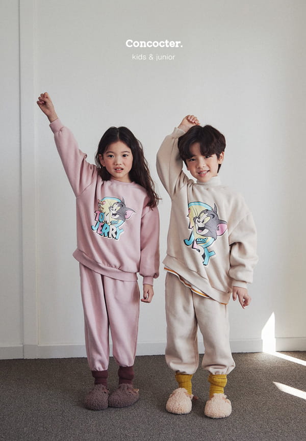 CONCOCTER - Korean Children Fashion - #Kfashion4kids - Jerry Jerry Fleece Top Bottom Set - 12