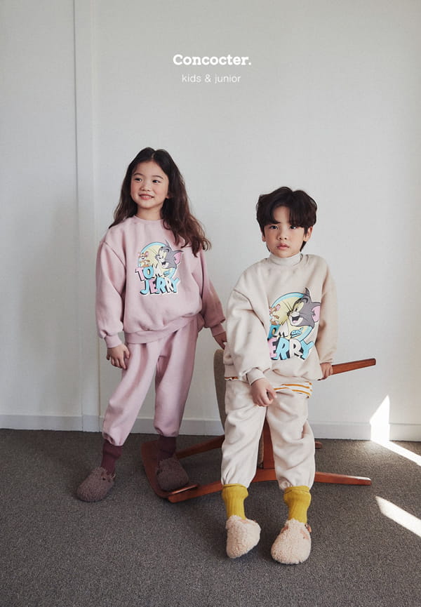 CONCOCTER - Korean Children Fashion - #Kfashion4kids - Jerry Jerry Fleece Top Bottom Set - 4