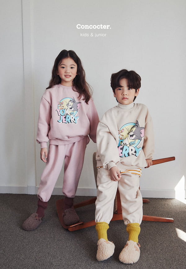 CONCOCTER - Korean Children Fashion - #Kfashion4kids - Jerry Jerry Fleece Top Bottom Set - 5