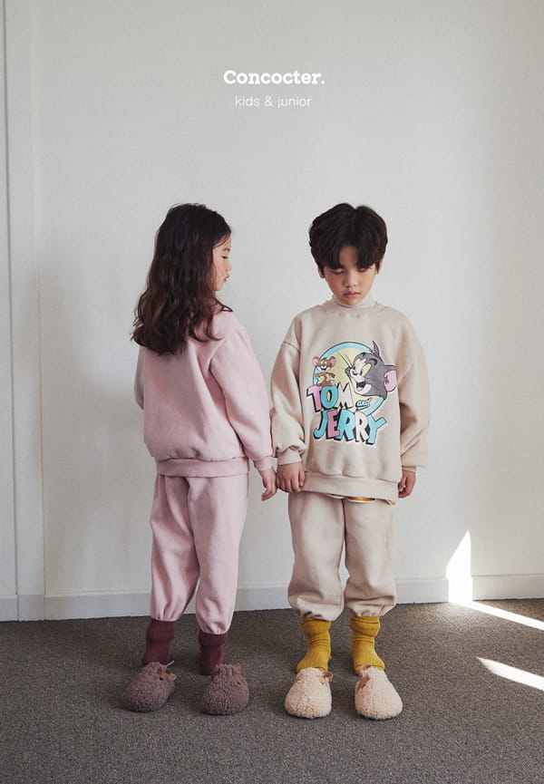 CONCOCTER - Korean Children Fashion - #Kfashion4kids - Jerry Jerry Fleece Top Bottom Set - 8