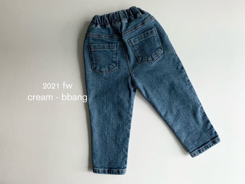 CREAM BBANG - Korean Children Fashion - #Kfashion4kids - Fleece Denim Wrinkle Baggy Pants - 11