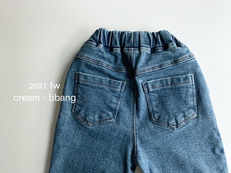 CREAM BBANG - Korean Children Fashion - #Kfashion4kids - Fleece Denim Wrinkle Baggy Pants - 12